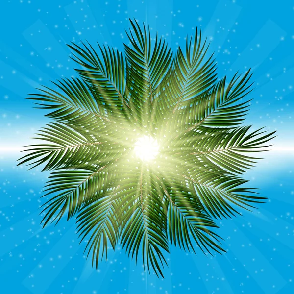 Palmiye yaprağı vektör arka plan illüstrasyon — Stok Vektör