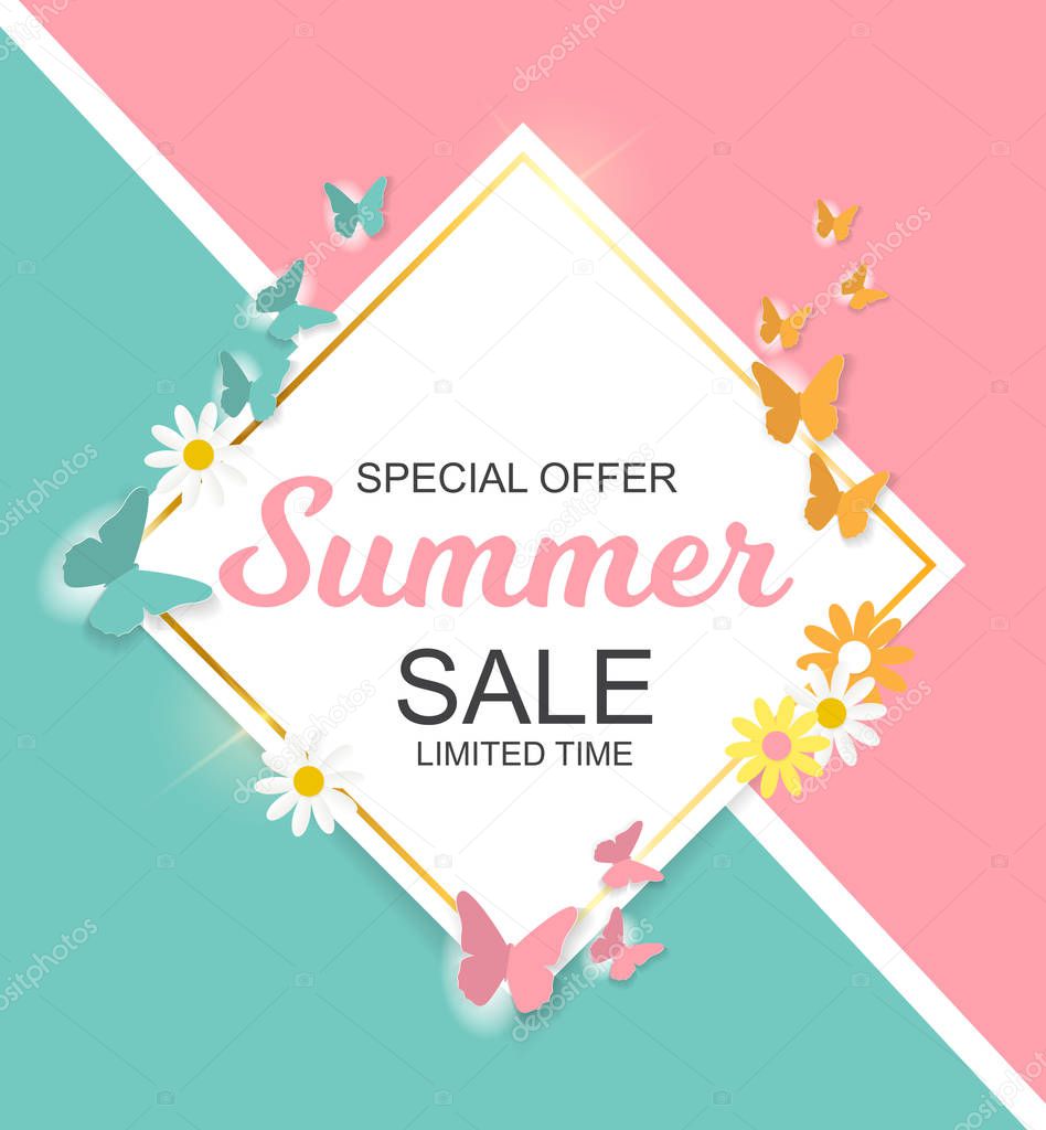 Summer Sale Background Vector Illustration
