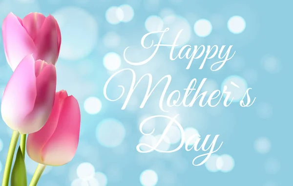 Happy Mother 's Day Cute Background with Flowers. Vector Illustra - Stok Vektor