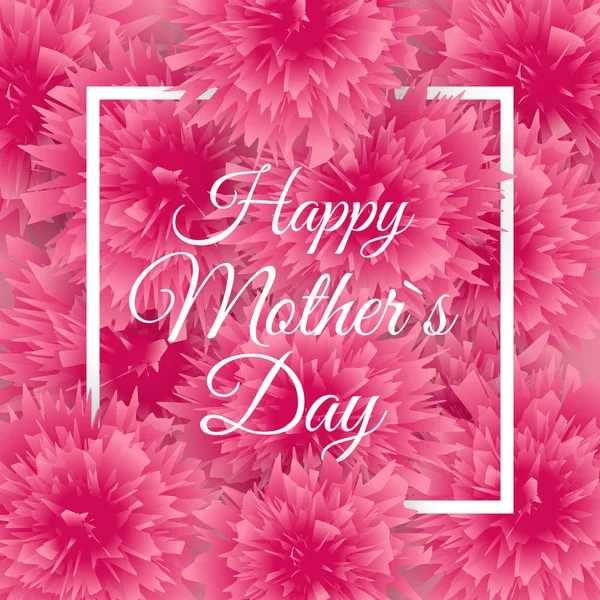 Happy Mother 's Day Cute Background with Flowers. Ilustrasi Vektor - Stok Vektor
