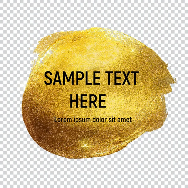 Gold Paint Glittering Textured Art on Transperent Background Vec — Stock Vector