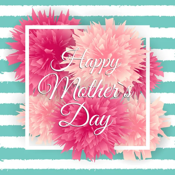 Happy Mother 's Day Cute Background with Flowers. Vector Illustra - Stok Vektor