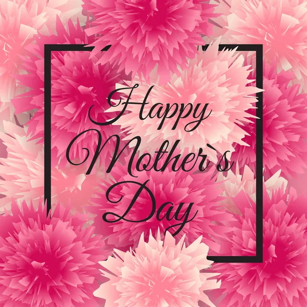 Happy Mother 's Day Cute Background with Flowers. Ilustrasi Vektor - Stok Vektor