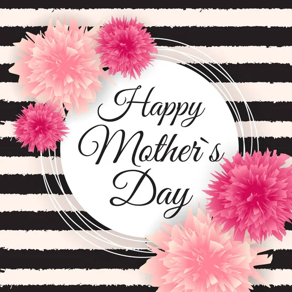 Happy Mother 's Day Cute Background with Flowers. Vector Illustra - Stok Vektor