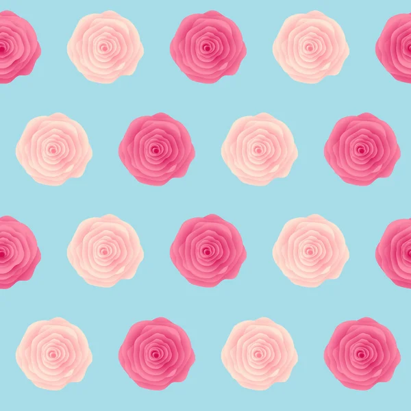 可爱的玫瑰花朵无缝图案背景矢量图 — 图库矢量图片