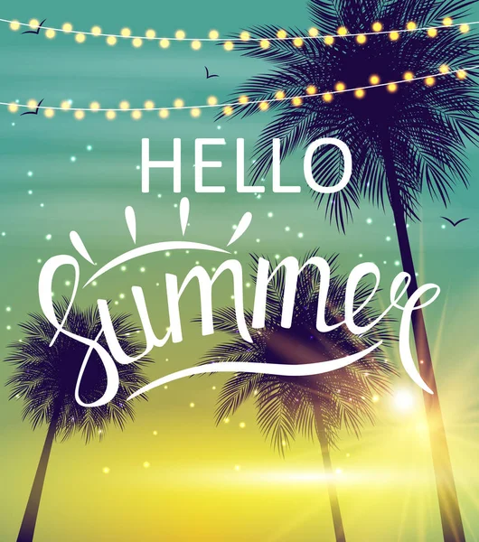 Bonjour Summer Natural Background Illustration vectorielle — Image vectorielle