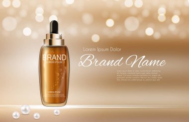 Cilt Toner şişesi tüp şablonu için reklamları veya dergi arka plan.