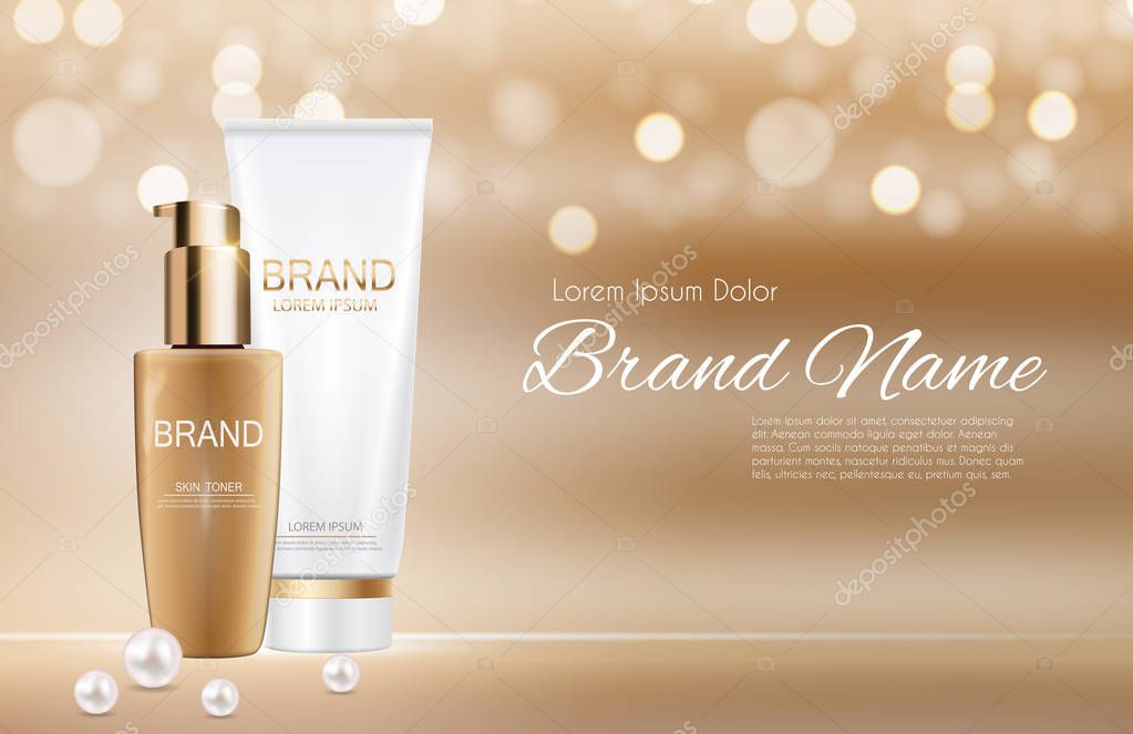 Design Cosmetics Product  Template for Ads or Magazine Backgroun