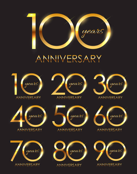 Template Set of Anniversary Vector Illustration