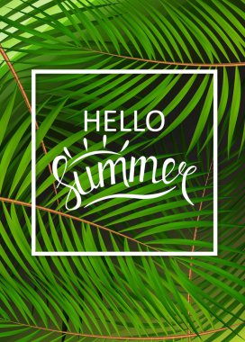 Merhaba yaz doğal arka plan vektör çizim