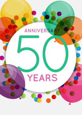 Şablon 50 yıl yıldönümü tebrik vektör çizim