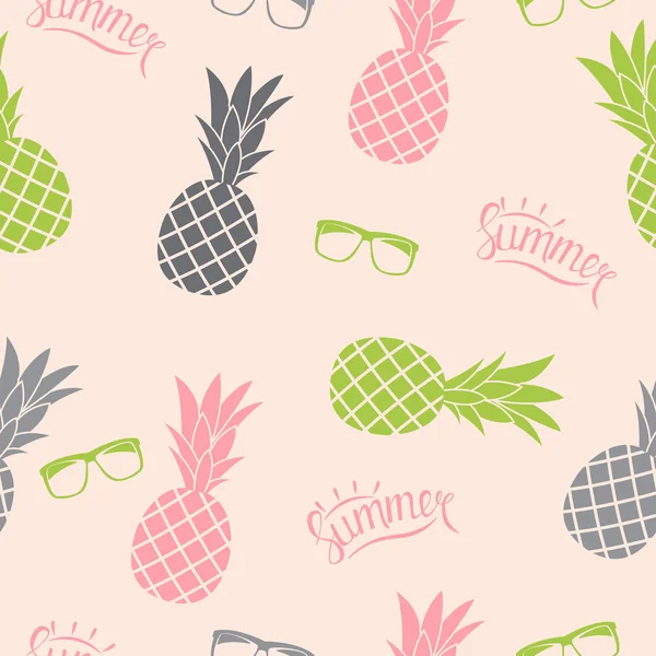 Pineapple Natural Seamless Pattern Background Vector Illustration — Stock Vector