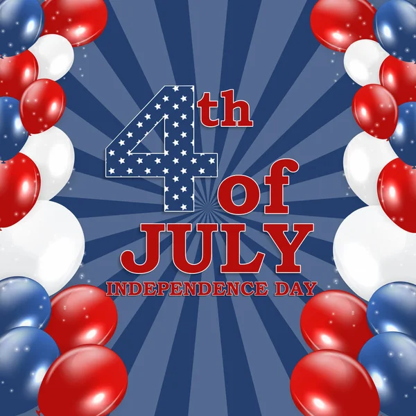 Negyedik a július, az Egyesült Államok a függetlenség napja. Boldo — Stock Vector