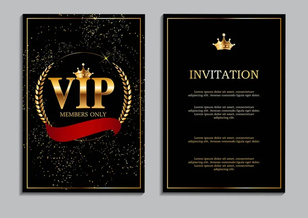 Abstract Luxury VIP Members Only Invitation Background Vector Il — Stock Vector