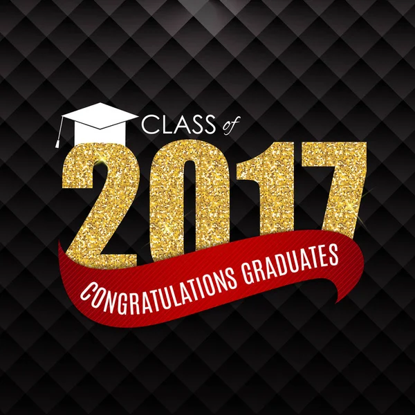 Felicitaciones por la graduación 2017 Antecedentes de la clase Vector Illus — Archivo Imágenes Vectoriales