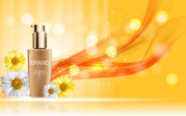 Çiçek Chamomil ile tasarım kozmetik cilt Toner ürün şişe