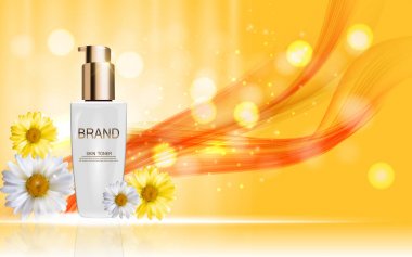 Çiçek Chamomil ile tasarım kozmetik cilt Toner ürün şişe