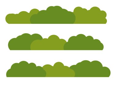 Green Bush Landscape Flat Icon Isolated on White Background. Vec