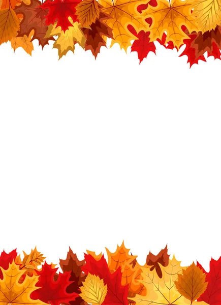 与下降的秋天树叶抽象矢量图背景 — 图库矢量图片