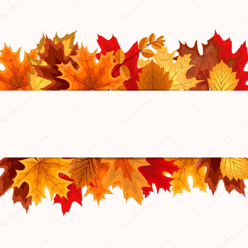 Abstract Vector Illustration Background with Falling Autumn Leav