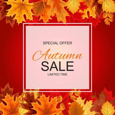 Soyut vektör çizim sonbahar satış arka plan düşme ile