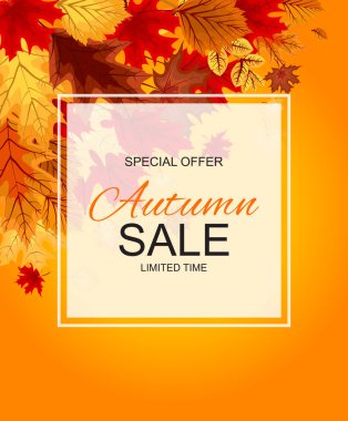 Soyut vektör çizim sonbahar satış arka plan düşme ile