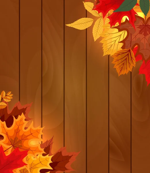 Fondo de ilustración vectorial abstracto con caída de la hoja de otoño — Vector de stock