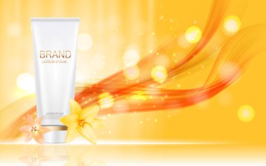 Çiçekler altın Lily Templat ile tasarım kozmetik ürün şişe