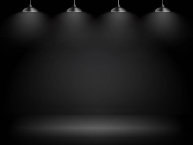 Soyut Galeri arka plan aydınlatma lamba ve boş yer f