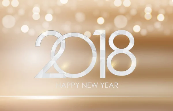 2018 New Year Gold Glossy Background. Vector Illustration — Stock Vector