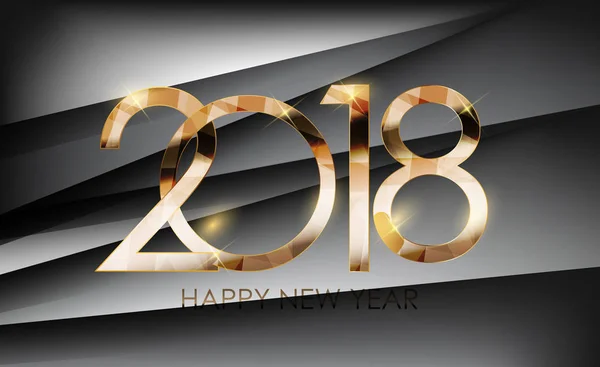 2018 yeni yıl altın parlak arka plan. Vektör çizim — Stok Vektör