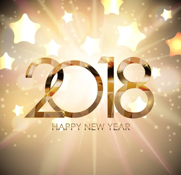 2018 yeni yıl altın parlak arka plan. Vektör çizim