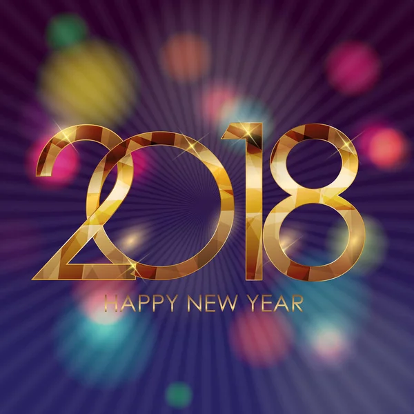 2018 New Year Gold Glossy Background. Vector Illustration — Stock Vector