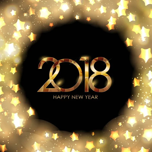 2018 New Year Gold Glossy Background. Vector Illustration — Stock Vector