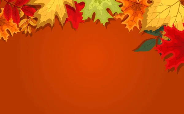 Abstract Vector Illustration Background with Falling Autumn Leaves. — Stock Vector