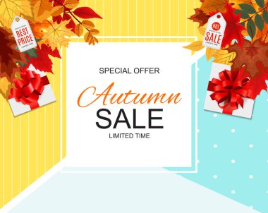 Soyut vektör çizim sonbahar satış arka plan düşme ile
