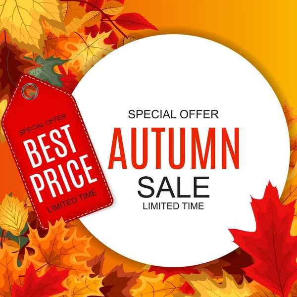 Düşen sonbahar yaprakları ile soyut vektör çizim sonbahar satış arka plan