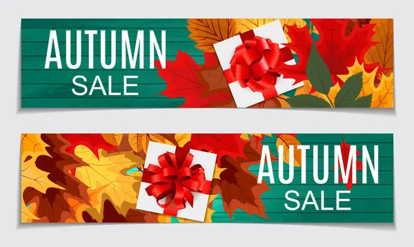 Düşen sonbahar yaprakları ile soyut vektör çizim sonbahar satış arka plan