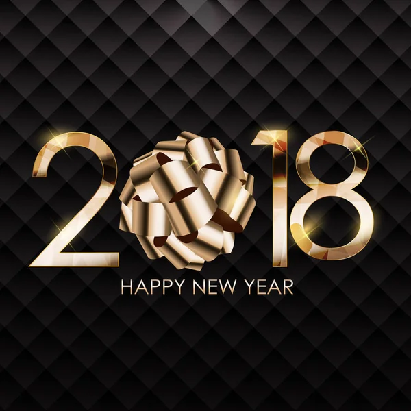 2018 New Year Gold Glossy Background. Vector Illustration — Stock Vector