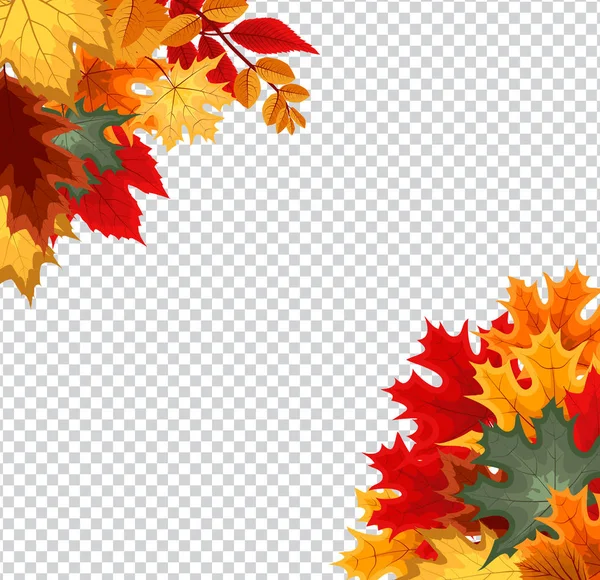 在透明背景上落秋叶抽象矢量图背景 — 图库矢量图片