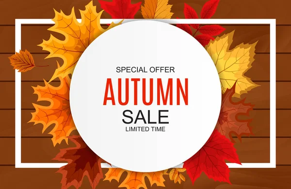 Düşen sonbahar yaprakları ile soyut vektör çizim sonbahar satış arka plan