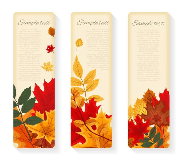Abstrakte Vektor-Illustration Hintergrund mit fallenden Herbstblättern. — Stockvektor