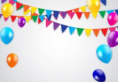 Bayrak Vektörü İllüstrasyonlu Parti Arkaplanı
