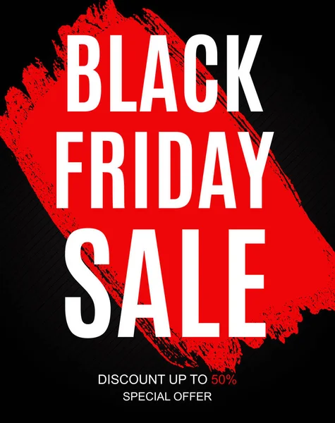 Siyah Cuma satış yazıt afiş tasarım şablonu. Vektör çizim