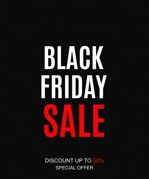 Black Friday Sale Inscription Banner Design Template. Vector illustration