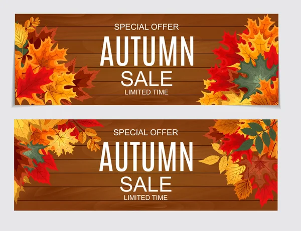 Düşen sonbahar yaprakları ile soyut vektör çizim sonbahar satış arka plan