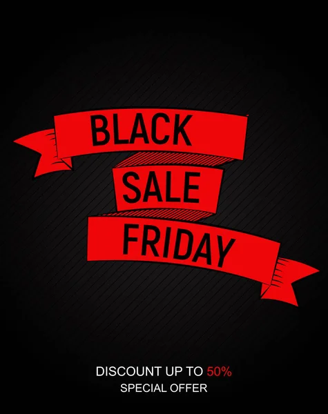 Plantilla de diseño de banner de inscripción Black Friday Sale. Ilustración vectorial — Vector de stock