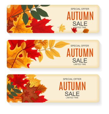 Düşen sonbahar yaprakları ile soyut vektör çizim sonbahar satış arka plan