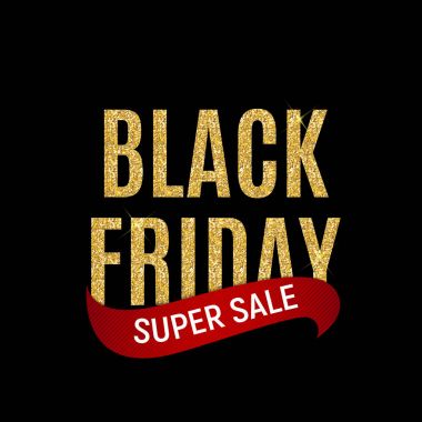 Siyah Cuma satış yazıt afiş tasarım şablonu. Vektör çizim