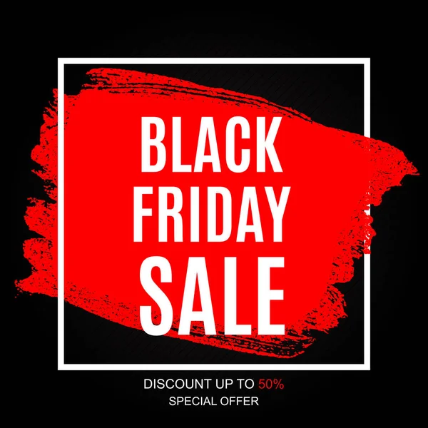 Siyah Cuma satış yazıt afiş tasarım şablonu. Vektör çizim